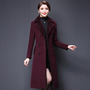C Stelly's Places 2021 Women long wool below the knee dress coat  autumn and winter quality guarantee