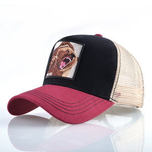 STELLY'S PLACE Baseball Caps Men Snapback Hip Hop Hats With Animals Patch Streetwear lovers&#39; Trucker Caps Women Breathable Mesh Visor Bones