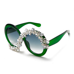 STELLY'S PLACE Oversized Round Sunglasses Women Diamond Rhinestone Sunglasses Men Luxury Brand Designer Glasses Eyeglasses Eyewear Vintage