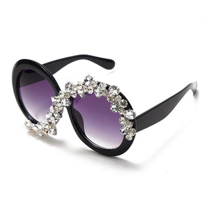 STELLY'S PLACE Oversized Round Sunglasses Women Diamond Rhinestone Sunglasses Men Luxury Brand Designer Glasses Eyeglasses Eyewear Vintage