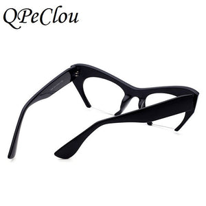 QPeClou Small Half Frame Cat Eye Glasses Frame Women Brand Vintage Cateye Clear Lens Glasses Ladies Oculos 2017 Eyeglasses Frame