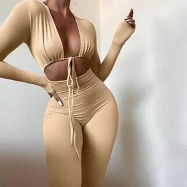 Stellys Place FQLWL Winter Sexy  Womens Jumpsuit Bandage Long Sleeve Bodycon Jumpsuits Clubwear Outfits Women