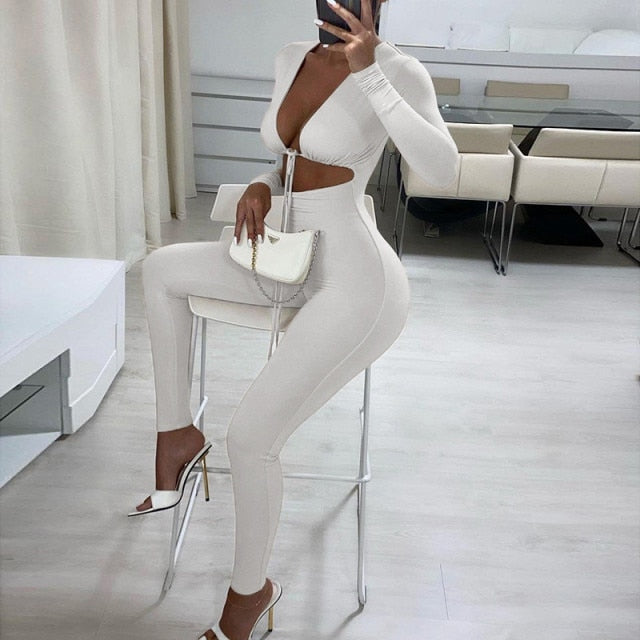 Stellys Place FQLWL Winter Sexy  Womens Jumpsuit Bandage Long Sleeve Bodycon Jumpsuits Clubwear Outfits Women